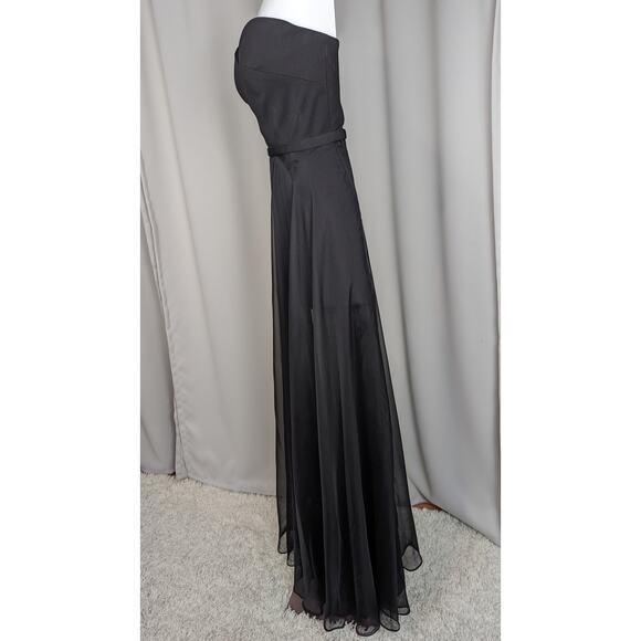La Femme Strapless Sheer Formal Dress With Romper and Sheer Skirt Black Size 2 - Picture 3 of 16
